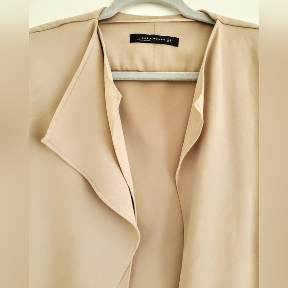 2/$35 Sale ZARA Drapey Asymmetrical layered tunic vest top tie belt Si… - Picture 3 of 12